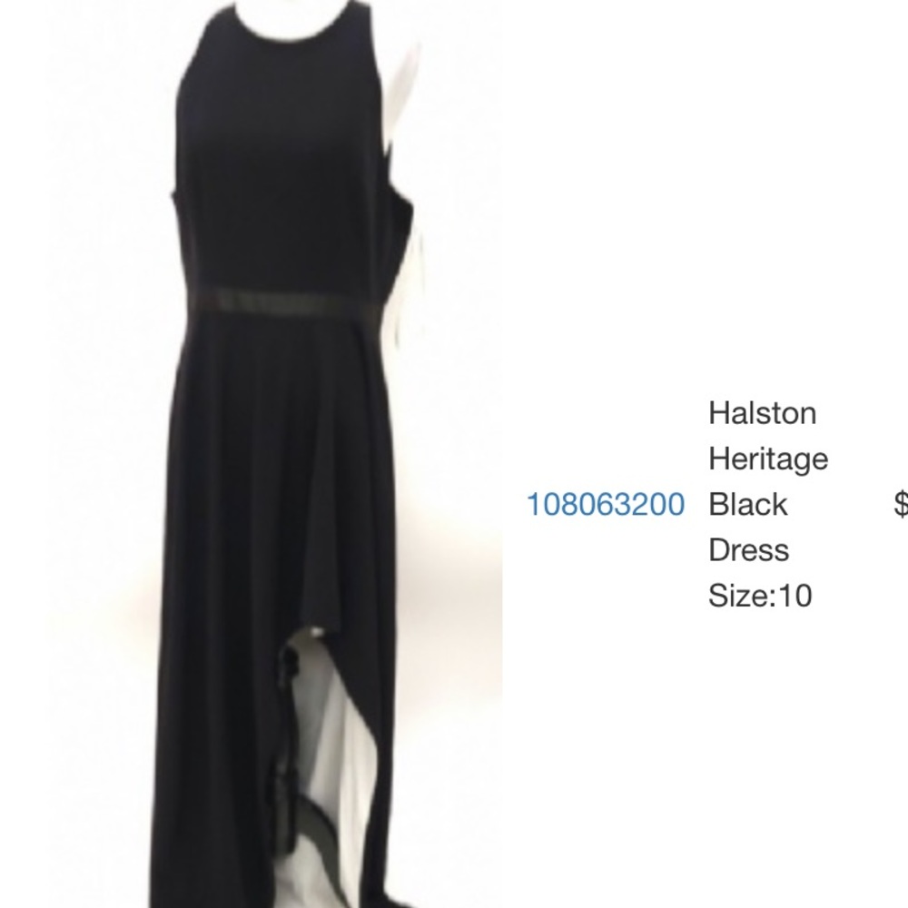 Halston Heritage Floor length black dress